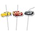 Price comparison product image Disney Cars 3 6 Drinking Straws for Children's Birthday or themed party straw party plates Lightning McQueen Cars Racing Cars Race