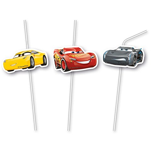 6 Trinkhalme * CARS 3 * von Disney für Kindergeburtstag oder Motto-Party // Party Straws Strohhalme Plates Motto Lightning McQueen Autos Rennautos Rennen