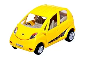 TOYMANIA Pull Back Beautiful Nano Toy CAR for Kids. | with Opening Doors. | Miniature Scaled Model Toy CAR (Yellow Color)
