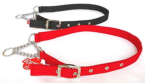 Big-Giant-Dog-Softex-Half-Check-Collar-fully-opening-Black-Red