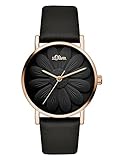 s.Oliver Damen Analog Quarz Armbanduhr mit Leder Armband SO-3545-LQ