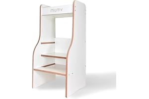 mumy easySTEP | Tour d'apprentissage Montessori Anti-Taches | Tour d'apprentissage réglable sur 3 Niveaux | Tour d'apprentissage conçue et fabriquée en Italie à partir de matériaux durables