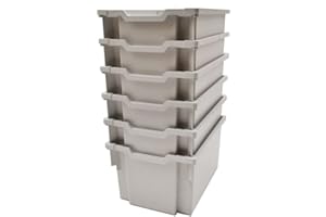 Gratnells Extra Deep Tray Light Grey, Strong, Rigid and Fully Recyclable Plastic Storage Boxes. Perfect For Keeping Your Space Tidy and Organised.