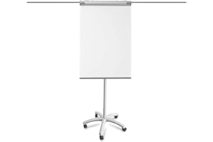 Master of Boards | Chevalet de conférence avec roulettes, support 73 x 104 cm | Piranha | Réglable hauteur jusqu'à 210 cm, inscriptible, effaçable à sec, magnétique | Tableau à feuilles