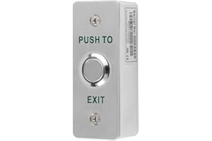 ReaIOKbii Push Button Exit Button for Door Access Control, Waterproof Stainless Steel Enclosure, Back Mount Box, NO/COM Output