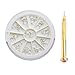Born Pretty 3mm Nail Dangle Silver Beaded Ring Stud And Dotting Tool Set For Acrylic UV Gel Nail Art