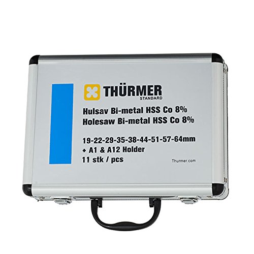 Thürmer Tools 19-64 MM + 2 ADAPTER LOCHSÄGE SATZ HSS-BI METALL CO8% 11 Stück. - 2