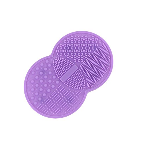 Lalang Silicone Makeup Brush Cleaning Mat Brush Scrubber Board Cosmetic Clean Tool (purple)