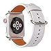 Produktbild Qiy Kompatibles klassisches Echtlederband 38mm 42mm für Apple Watch Strap-Armband für iWatch-Serie 1/2/3, Universal, 9 Farben,White,38mm