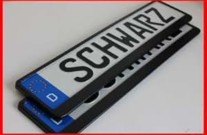 2 x Kennzeichenhalter SCHWARZ Kennzeichenhalterung im Set mit 4 ...