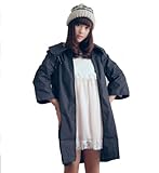 Derkang Fashion Stylish Ladies Hooded Raincoat Rain Jacket Rainwear Fast Dry Lovely Cute Lady Girl Women White Point