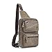 Produktbild Tasche Leder Herren, BULLCAPTAIN Sling Bag Schulter Rucksack Schultertasche Brusttasche Wasserresistent Tragetasche Umhängetasche Messengertasche für Wandern Arbeiten Schule Geschäft Radfahren Reise