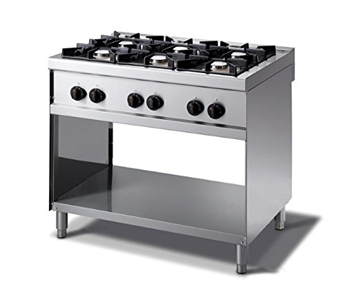 Preisvergleich Produktbild 6-Flammen-Gasherd mit offenem Unterbau, 1000x700x900mm
