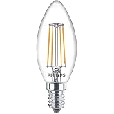 Philips LED Classic 40W B35 Led Mum Filament Ampul, 2700K Sarı Işık, E14 İnce Duy, Dim Edilmez