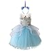 Produktbild OBEEII Mädchen Einhorn Kostüm Cosplay Kleid Party Outfit Kostüm Prinzessin Tutu Rock für Festival Performance Geburtstag Karneval Halloween Fotoshooting für Kinder Jugendliche 5-6 Jahre Blau