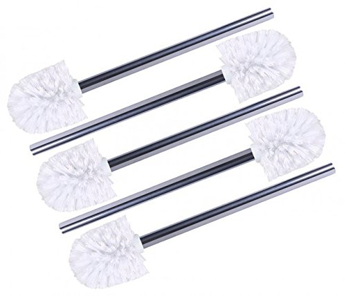 5 x WELLGRO® Edelstahl WC-Bürste weiß - Ersatz Toilettenbürste - Klobürste - Bürste - Ersatztoilettenbürste - Ersatzbürste