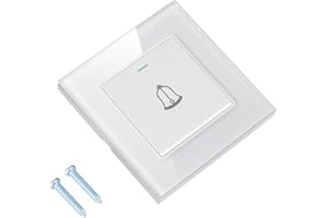 BigKing Campanello per Porte in Vetro Temperato e Plastica Premium - Design Minimalista, Pulsante Esterno Campanello Casa, Facile da Installare 86mm per Casa, Albergo (Bianco)