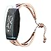 Produktbild H.eternal Für Fitbit Inspire/Inspire HR Watch Armband mit Bildschirmschutz,Bracelet mit Ersatzarmband Aktivitätstracker Armbanduhr Smartch Uhrenarmband Rostfreier Stahl Watch Sports Strap (Rosegold)
