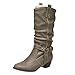 Produktbild Winterboots Damen,Elecenty Frauen Stiefel Kurzschaft Kunstleder Boots Trichterabsatz Stiefeletten Warm Gefütterte Damenstiefel Chelsea Flandell