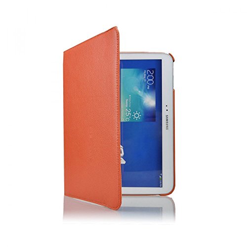COOVY® 360° ROTATION COVER FÜR SAMSUNG GALAXY TAB 3 10.1 GT-P5200 GT-P5210 GT-P5220 SMART HÜLLE TASCHE ETUI CASE SCHUTZ STÄNDER Farbe orange