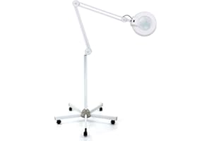 YUNRUX Rolling Tripod Articulated Arm Magnifying Lamp 18 W 8x Magnification Magnifying Lamp Light 235 mm Lens 5 Dioptres Magnifying Lamp Stand Magnifier Stand Lamp with Lighting Cold Light