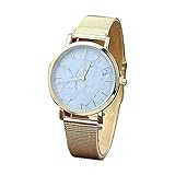 HWTOP Damen Armbanduhr|Analog Display Quarz Uhren |Analoge Quarz Quarzwerk Uhr |Classic Armbanduhr Mit Runde Zifferblatt |Edelstahl Armbanduhren Für Frauen Modeschmuck Geschenk (Gold)