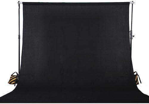 Square Perfect 4050 Professional Quality 10 x 20 Feet Muslin Photo Backdrop Photography Background for Photography and Video, Black