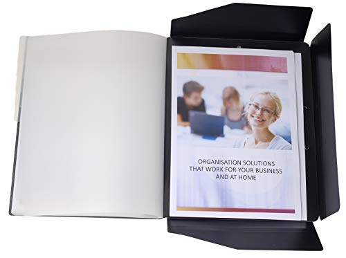 Exacompta 55981E - Clasificadora con tapa dura  12 posiciones  25 x 32 cm  cierre el  stico   color negro