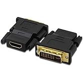 SELIACR DVI to HDMI Adapter, 24+5 DVI Male to HDMI Female 1080P Adapter for PS3/PS4, TV Box, Blu-ray, Projector, 1080P Full H