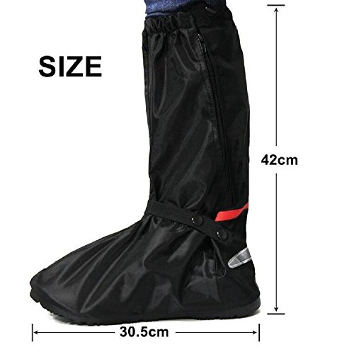 Regenüberschuhe Wasserdicht Schuh (1Paar), Aissy Unisex Wasserdicht Überschuhe, rutschfester Schuhüberzieher, Optimal vor Regen, Schnee und Matsch geschützt,Vier Größe in der Wahl, Schwarz - 2