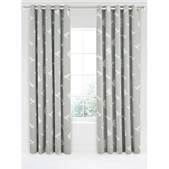 Sanderson Home Paper Doves Lined Curtains Cotton Mineral 229 X