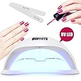 【LUZ LED DE TECNOLOGÍA AVANZADA】: Su lámpara de LED UV de 36W de MiroPure viene equipada con la nueva tecnología más avanzada de doble fuente de luz que cubre una gama más amplia de la banda ultravioleta, haciendo que sea perfecta para el secado de todo tipo de geles de uñas, tales como gel de uñas UV, builder gel, gel de escultura, imitación de joyas, CND Shellac, OPI y gel de uñas LED. ¡Se tarda aprox. 30s para secar el pegamento UV y 60s para la imitación de joyas!
