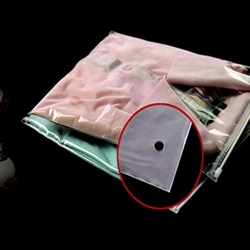 50 x Reclosable Space Saver Clothing Thick Ziplock Seal Bags T-Shirt Zipper Bag Clothing&amp;Wardrobe Storage Bag With Hole 27 x 35cm (10pcs)