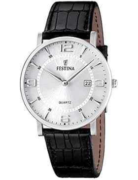 Festina Herren-Armbanduhr XL Klassik Analog Quarz Leder F16476/3