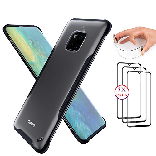 DAYNEW für Huawei Honor 8S Panzerglas und Hülle Combo Set,Darunter 1 Marine Schutzhülle und 3 Schwarze Panzerglasfolie