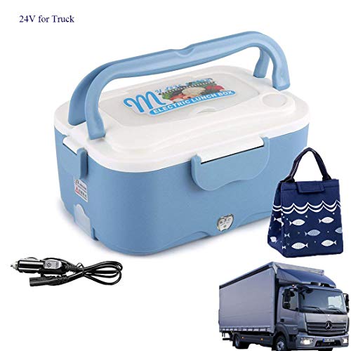 Levoberg Boîte Chauffante Electrique 24 V pour Camion avec Sac Isotherme de Transport Boîte Chauffante Allume Cigare Bleu