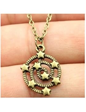 Halskette Sterne Altgold Aktik Kette Anhänger mit Sternen