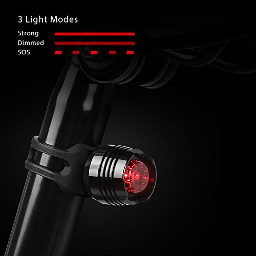 HiHill Fahrradlampen-Set LT-BL1, Fahrrad-Taschenlampe vorne und hinten, Fahrradlicht, 3 Leuchtmodi, Ultra-Helligkeit und wasserdicht, LED-Scheinwerfer und Rücklicht, schwarz - 6