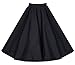 Retro Rock, Lylafairy Damen 50er Jahre Art Rock Vintage Rockabilly Swing Faltenrock Knielang Mode Skater Röcke (36, Schwarz)