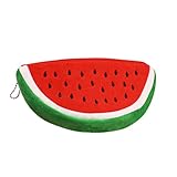 Sanwood® Lady Girl Cute Watermelon Shape Pencil Case Pen Pouch Cosmetic Makeup Bag Zipper Pouch Coin Purse (L (20cm x 10cm), Red)
