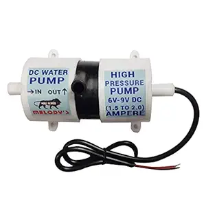 High Pressure DC Water Pump (6V-9V dc) with Inlet and Outlet Connector.