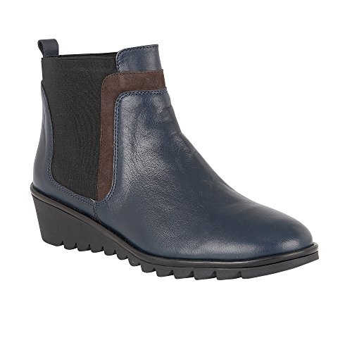 Lotus Zinnia Navy Leather Ankle Boots 6