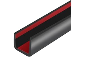 PROTALWELL Rubber Edge Trim, Self-Adhesive Flexible Edge Guard, U Shaped Edge Protector for Glass, Mirror and Plywood, EPDM Material, Size 10mm, Fit 9-11mm Thick Edge, Black