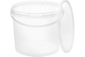 ‎BENBOW BenBow Eimer mit Deckel 5l transparent 10x 5 Liter - lebensmittelecht, stabil, luftdicht - Plastikeimer mit Henkel - leer