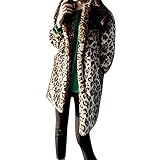 iHENGH Neujahrs Karnevalsaktion Damen Herbst Winter Bequem Lässig Mode Frauen Mode Frauen Warm Vintage Tier Leopardenmuster Kunstpelz Jacke Mantel Outwear(XL,Mehrfarbig)