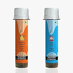 nature roots Daily Nutrition and Sleep Health Liquid Boosters Combo | Ready to Drink | Organic and Gluten Free Shots | 40 Ml Each (Pack of 30 - 1200 Ml)