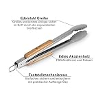 VENETUS-BBQ Grillbesteck extra lang aus edlem Akazienholz | Premium Grillzubehör 3 teilig: Grillzange – Bild 3