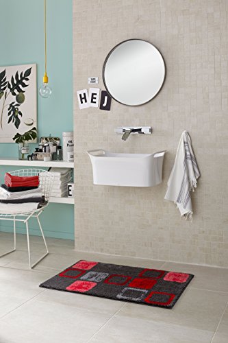 SCHÖNER WOHNEN-Kollektion, Mauritius, Badteppich, Badematte, Badvorleger, Design Box – rot, Oeko-Tex 100 zertifiziert, 60 x 100 cm - 3