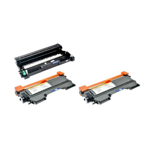 2 Toner mit Trommel für TN-2220 TN-2010 DR-2200 Brother MFC-7360N HL-2240DR L HL-2250DNR HL-2270DW HL-2130 DCP-7055 DCP-7057 HL-2132 DCP-7055 W HL-2130 R HL-2132 R - XXL Füllmenge, Schwarz je 5.200 Seiten, Trommel 12.000 Seiten
