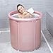 Produktbild Eeayyygch Tragbare Badewanne Aufblasbare Badewanne Erwachsene und Baby SPA Faltbare Badewanne (Farbe: Gold, Größe: L) (Farbe : Rosa, Größe : Large)